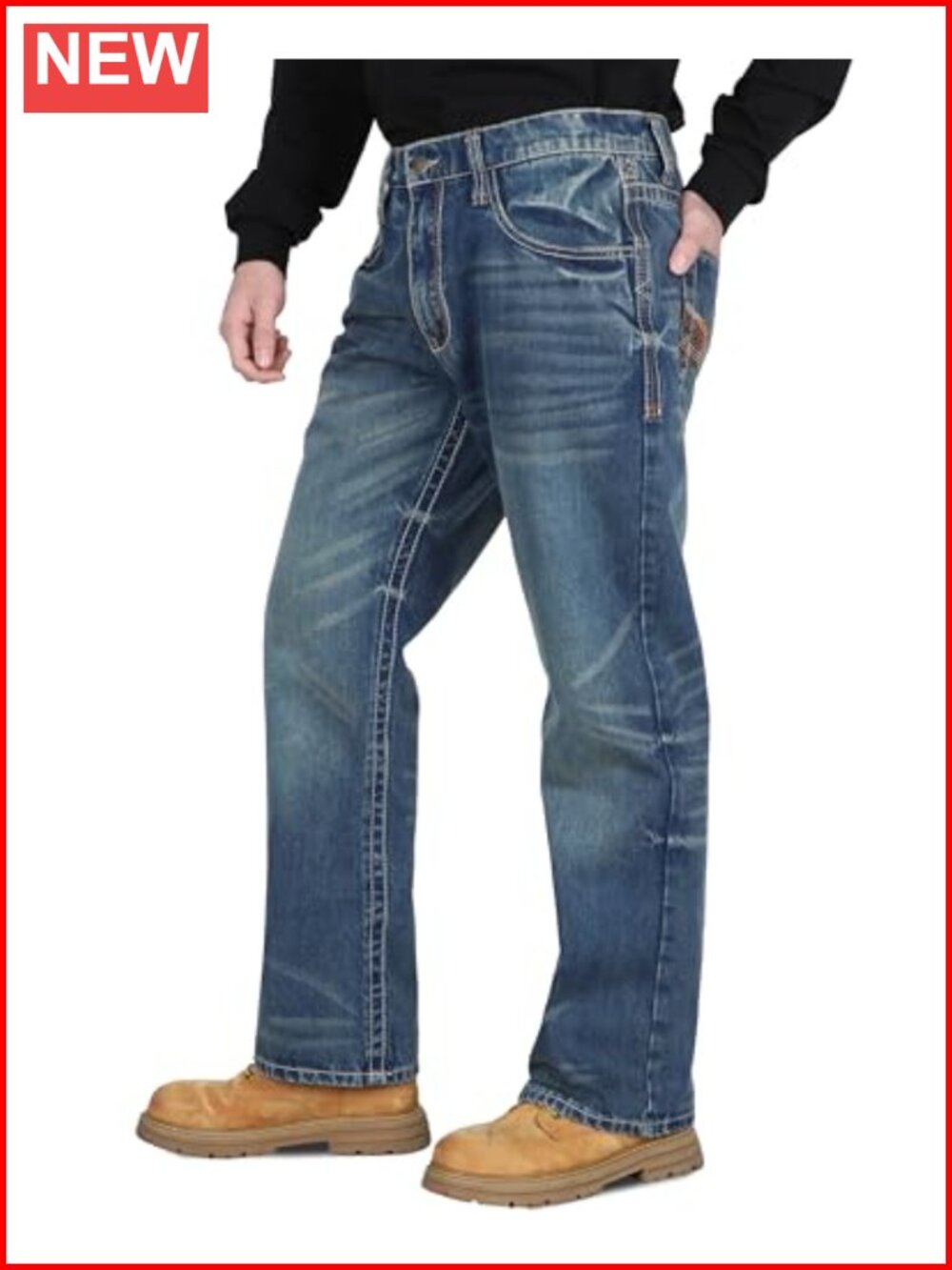 Men's FR Boot Cut Jeans Relaxed Fit 12oz Cotton Work Utility Safety Pants